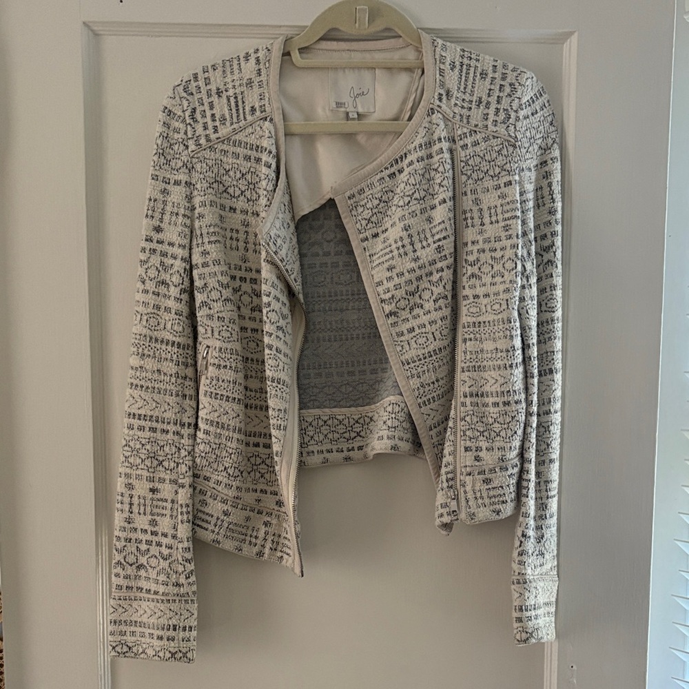 Joie Beige and Black Textured Jacket